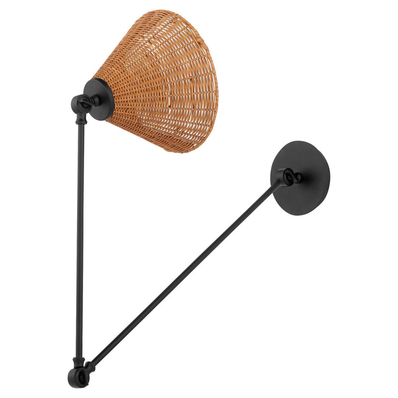Wicker Swing Arm Wall Sconce