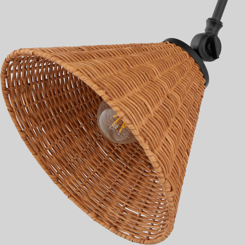 Wicker Swing Arm Wall Sconce