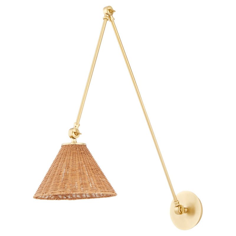 Wicker Swing Arm Wall Sconce