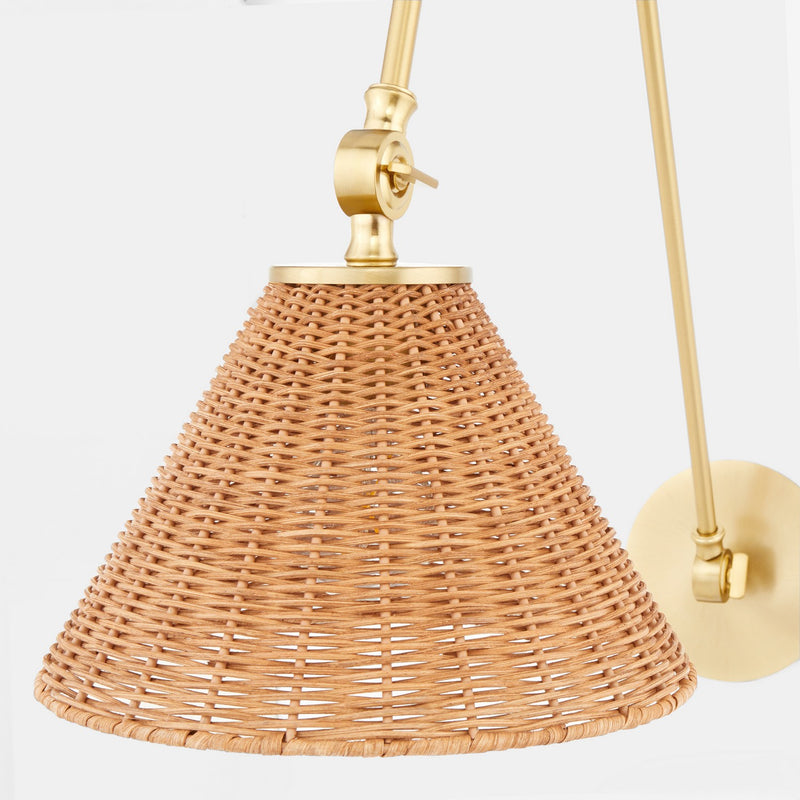 Wicker Swing Arm Wall Sconce