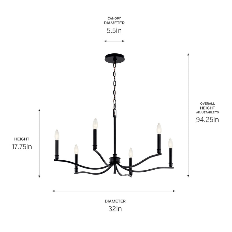 Malene Chandelier 1 Tier Small