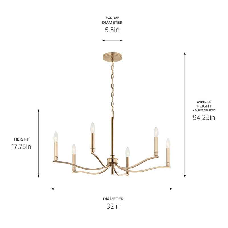 Malene Chandelier 1 Tier Small