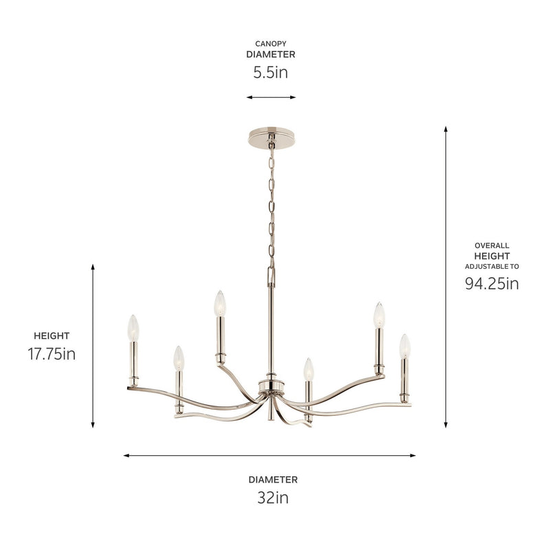 Malene Chandelier 1 Tier Small