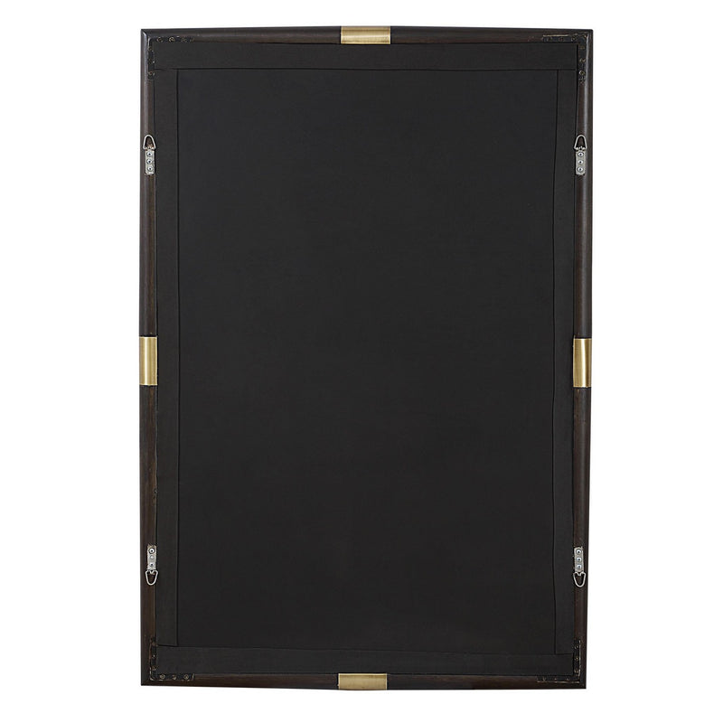 Larkin Dark Wood & Brass Mirror