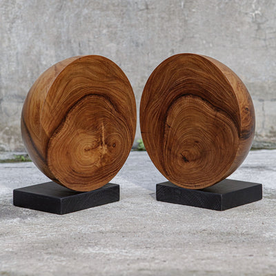 Teak And Noir Bookends