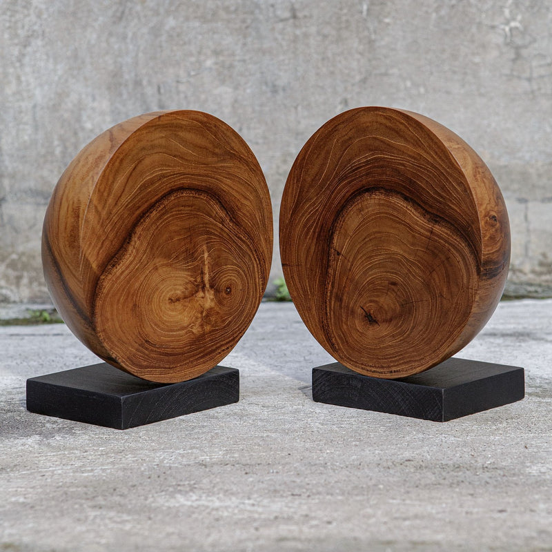 Teak And Noir Bookends