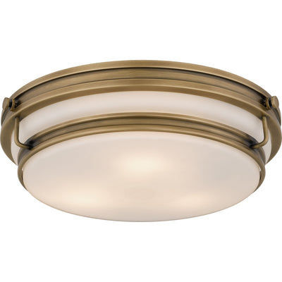 Quoizel - QFL6776WS - Three Light Flush Mount - Grafton - Weathered Brass