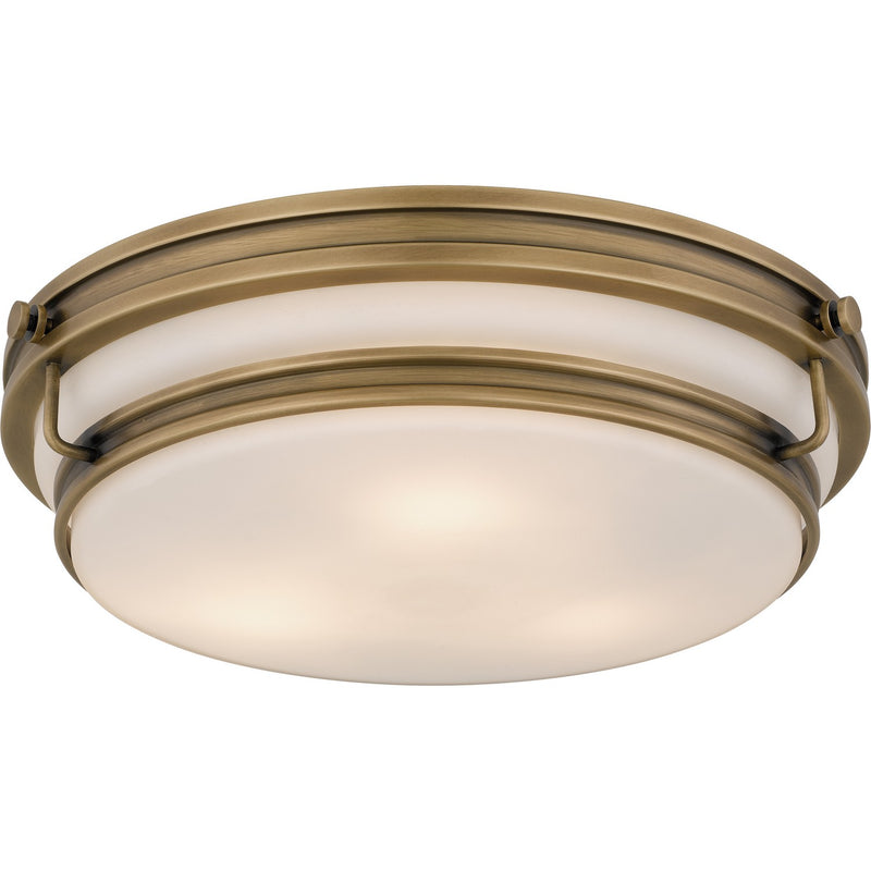 Quoizel - QFL6776WS - Three Light Flush Mount - Grafton - Weathered Brass