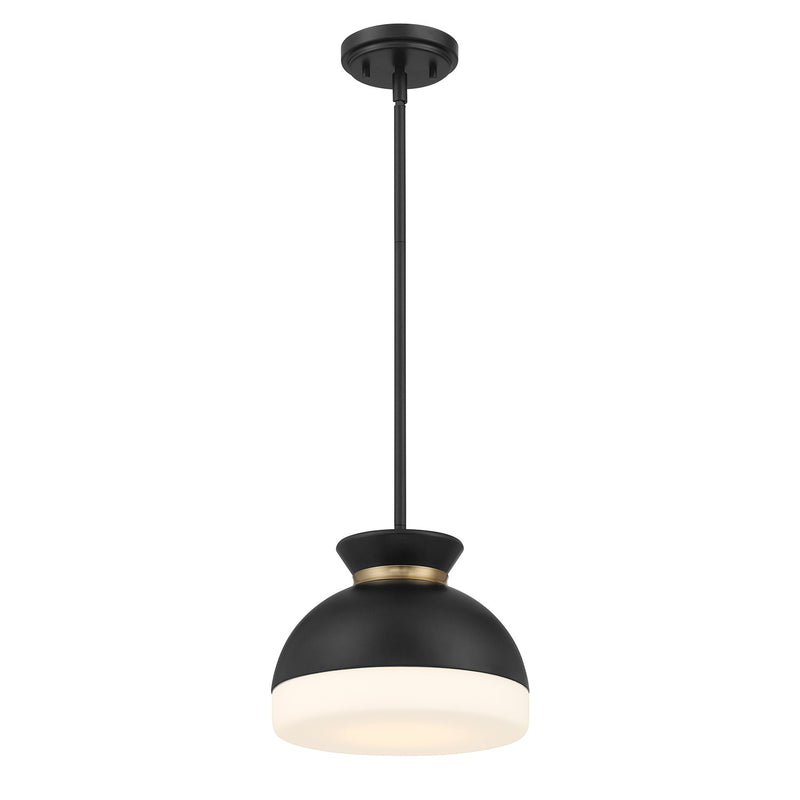 Crystorama - GID-4005-MK-VG - One Light Mini Pendant - Gidget - Matte Black/Vibrant Gold
