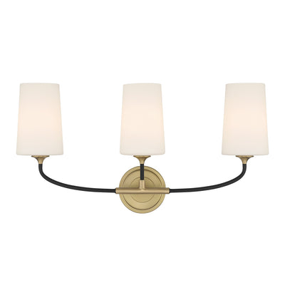 Crystorama - NIL-70013-BF-MG - Three Light Bath - Niles - Black Forged/Modern Gold