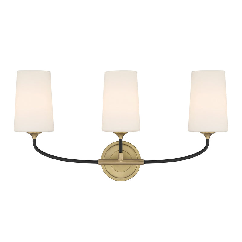 Crystorama - NIL-70013-BF-MG - Three Light Bath - Niles - Black Forged/Modern Gold