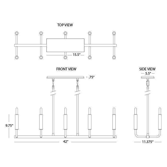 Mavisten Edition Carbonia Linear Chandelier