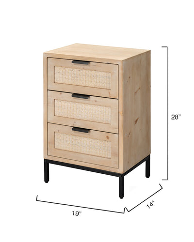 Reed 3 Drawer Side Table