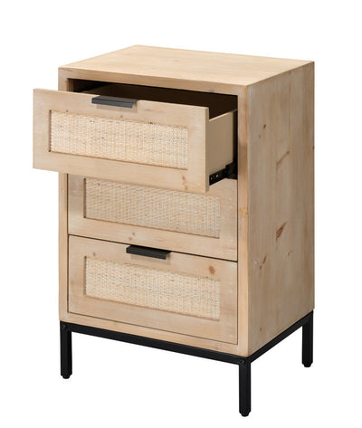 Reed 3 Drawer Side Table