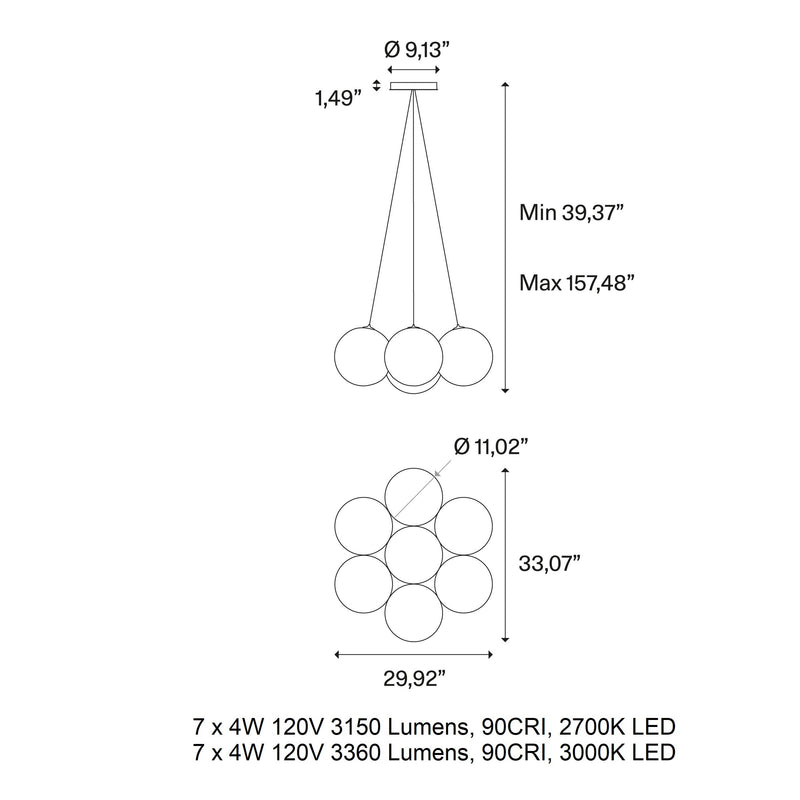 Random Cloud Large Chandelier