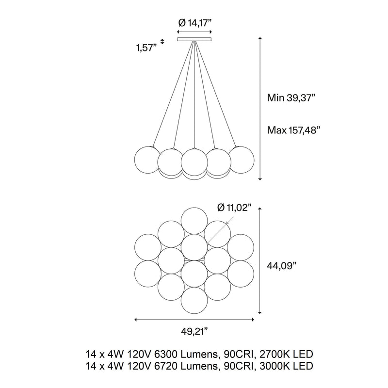Random Cloud Large Chandelier