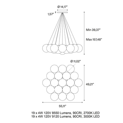 Random Cloud Large Chandelier