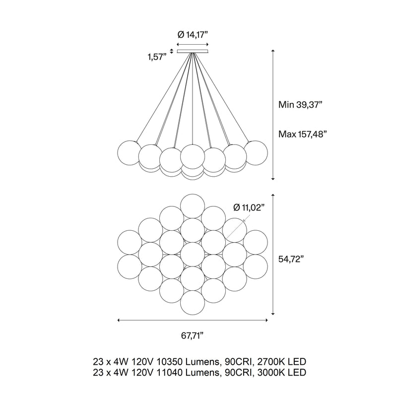 Random Cloud Large Chandelier