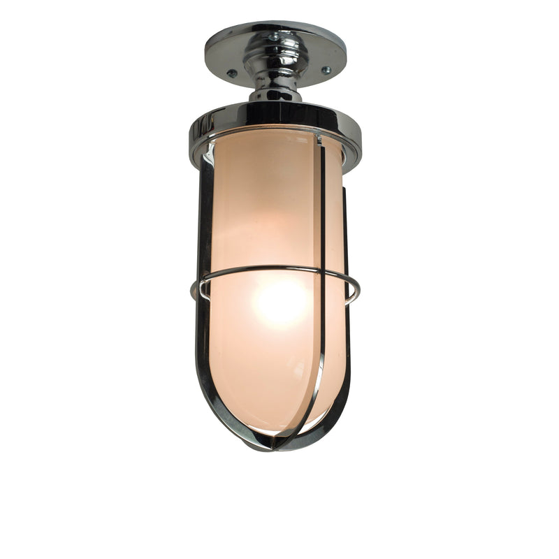 Weatherproof Ships Well Glass Semi Flush Mount