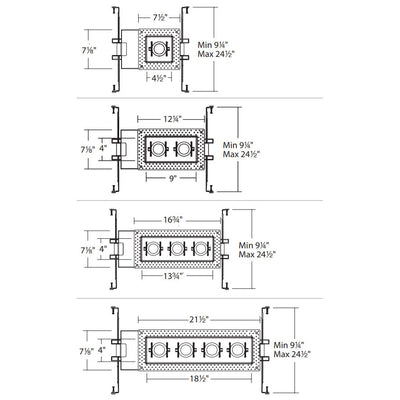 Silo Multiples Trimless Adjustable Spot and Housing