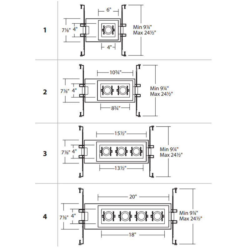 Silo Multiples Adjustable Spot Trim and Housing
