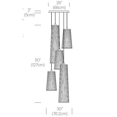 Solis Chandlier with Mixed Short Pendants