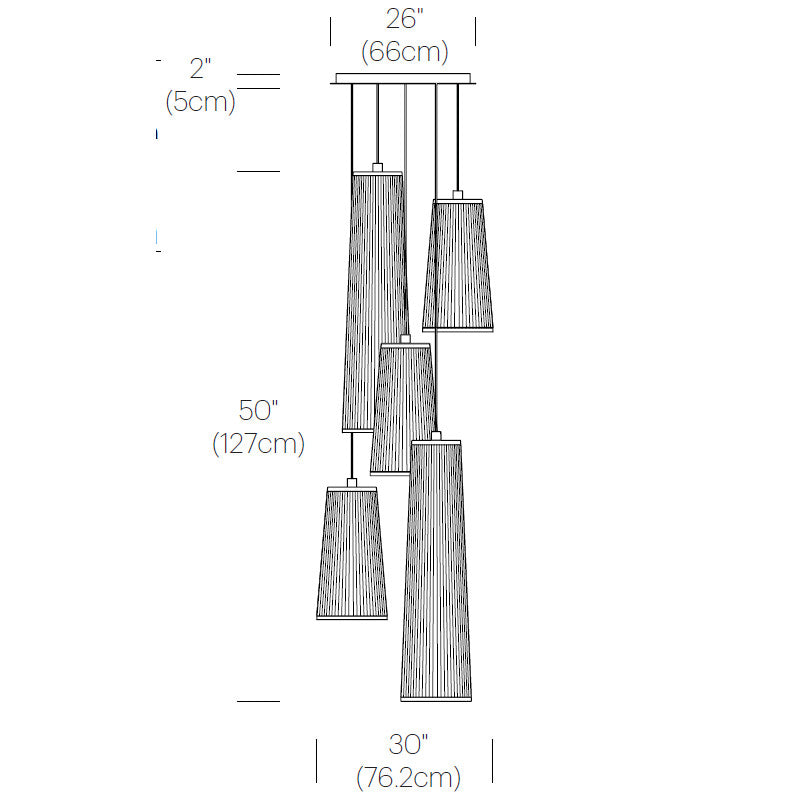 Solis Chandlier with Mixed Short Pendants