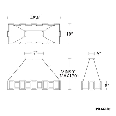 Fury Rectangular Chandelier