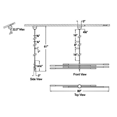 Rousseau Oversized Articulating Tube Chandelier