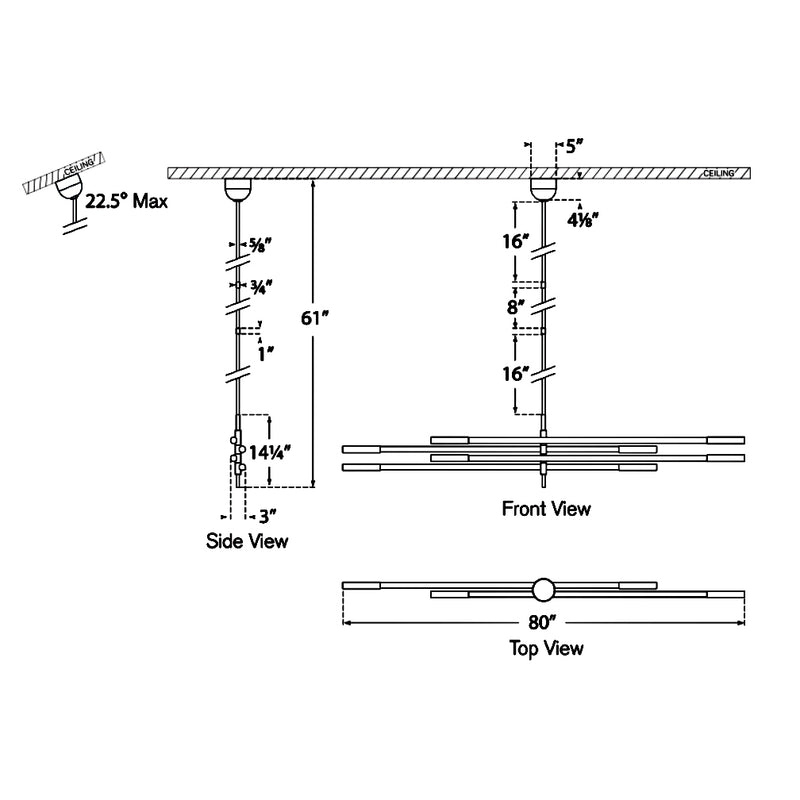 Rousseau Oversized Articulating Tube Chandelier