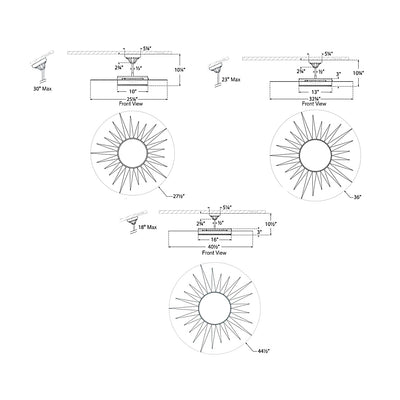 Soleil Short Semi Flush Ceiling Light