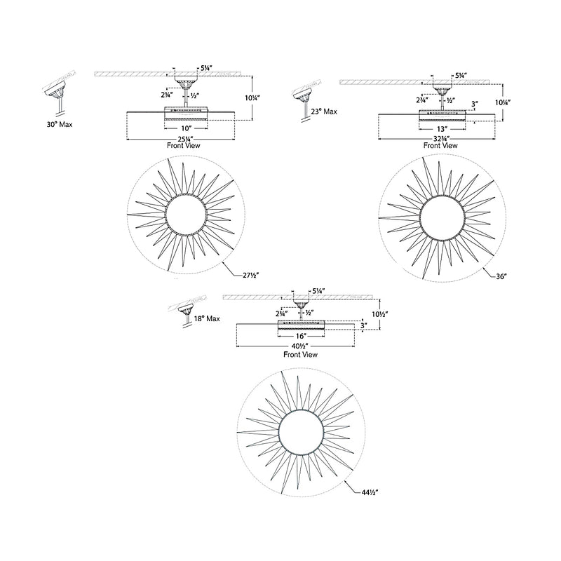 Soleil Short Semi Flush Ceiling Light