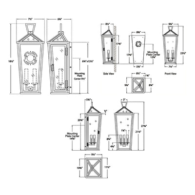 Darlana Tall Lantern Outdoor Wall Light
