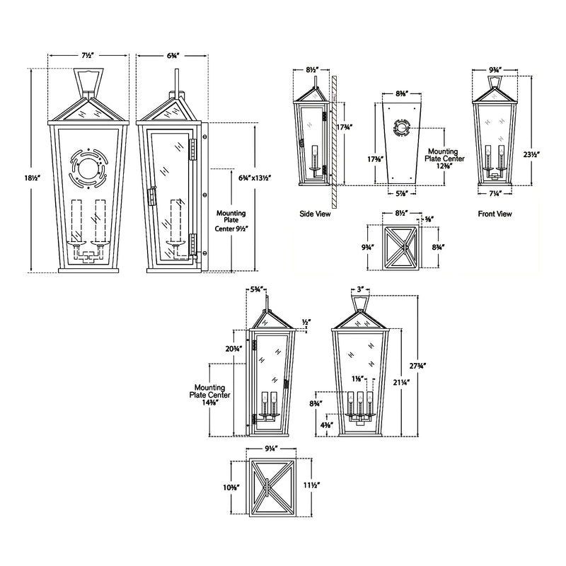 Darlana Tall Lantern Outdoor Wall Light