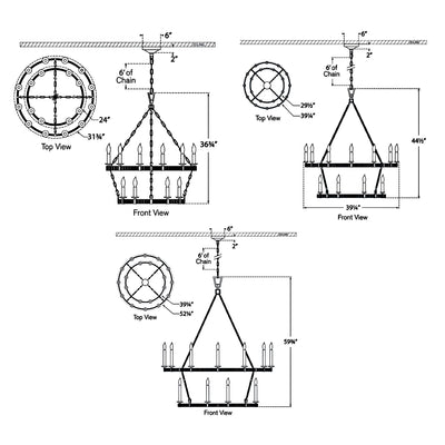 Darlana Wrapped Two Tiered Chandelier