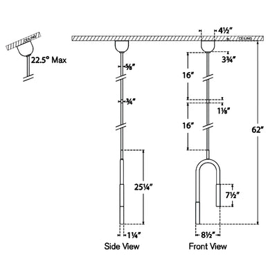 Rousseau Asymmetric Tube Pendant