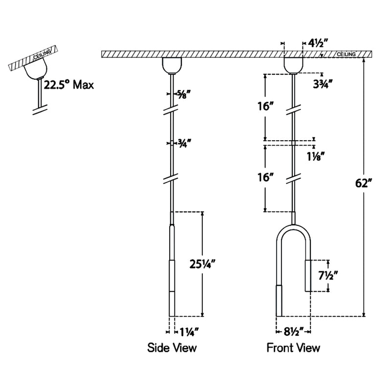 Rousseau Asymmetric Tube Pendant