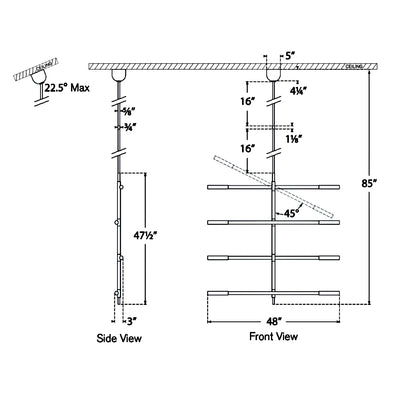 Rousseau Tall Articulating Tube Chandelier