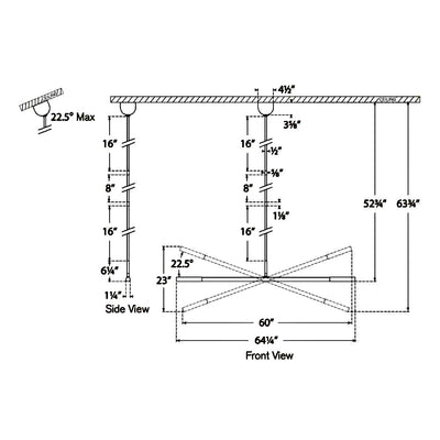 Rousseau Linear Tube Chandelier