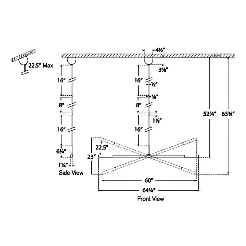 Rousseau Linear Tube Chandelier