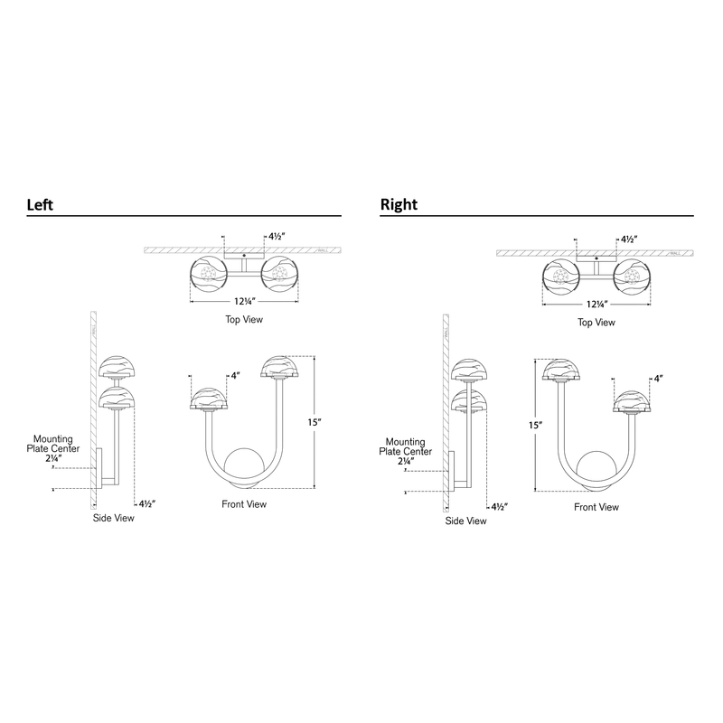 Pedra Asymmetrical Wall Sconce