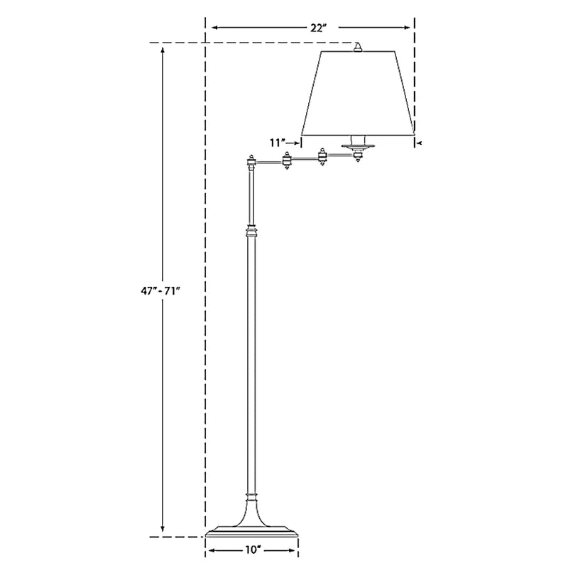 Candle Stick Triple Swing-arm Floor Lamp