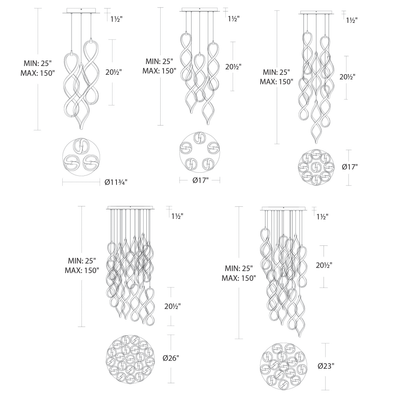 Interlace Round Multi Light Pendant