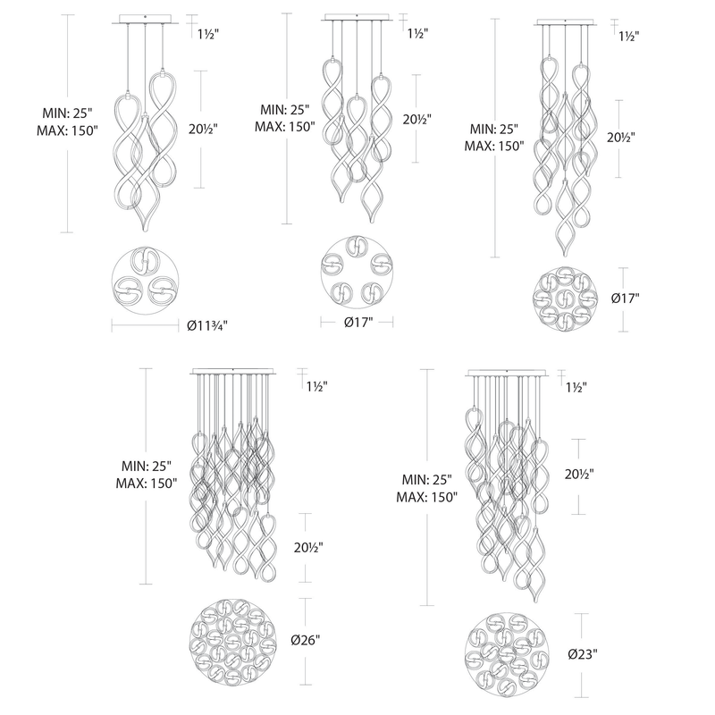 Interlace Round Multi Light Pendant