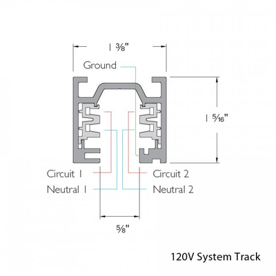 W-Track Surface Mount 2-Circuit Track 120V