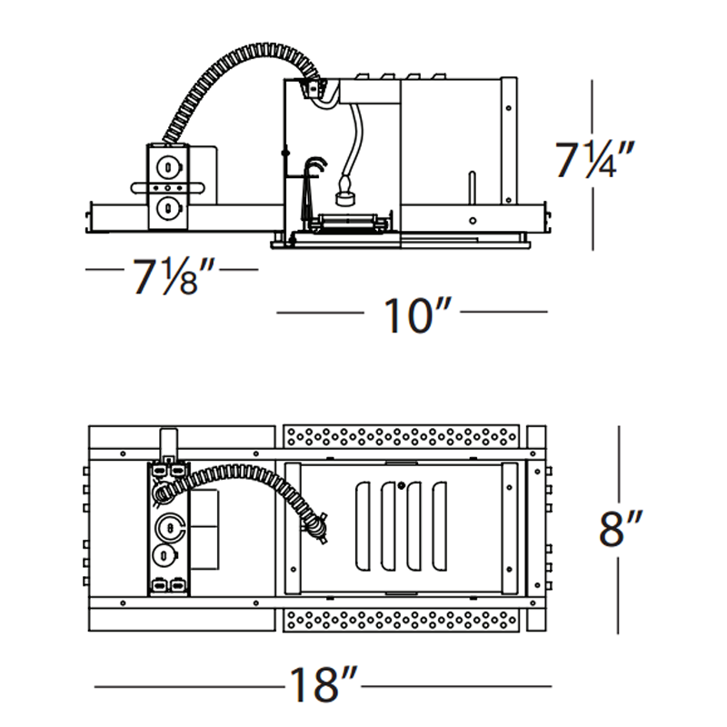 Low Voltage Multiples 2-Light New Construction NIC Housing