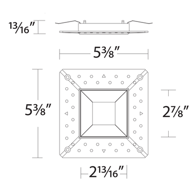 Ocularc Multiples 2IN SQ 1-Light Bevel Trimless