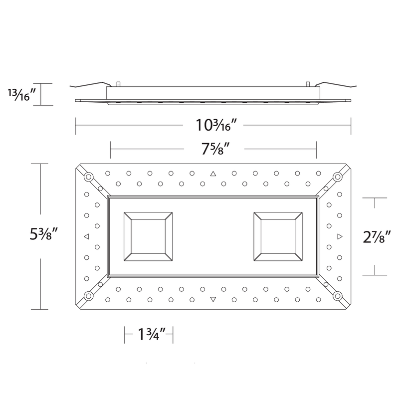 Ocularc Multiples 2IN SQ 2-Light Pinhole Trimless