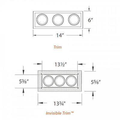 Low Voltage 3-Light Multiple Spot Flanged Trim