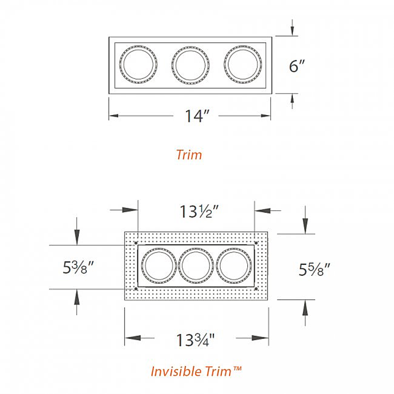 Low Voltage 3-Light Multiple Spot Flanged Trim